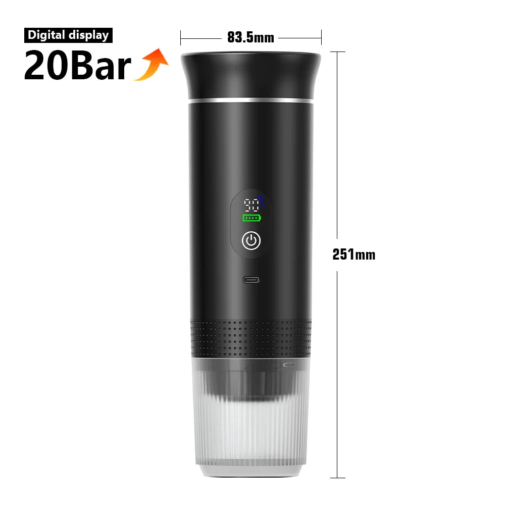 Portable 3-in-1 Espresso Coffee Maker | Compatible with Capsules & Ground Coffee